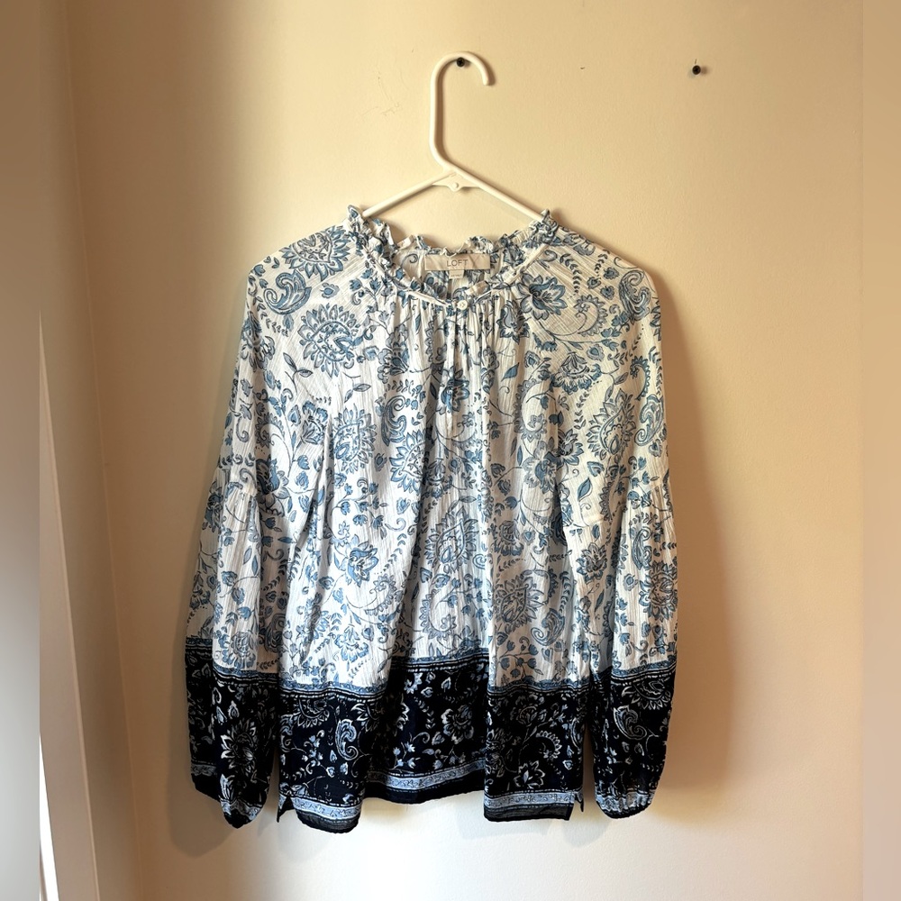 Loft long sleeve gauze Boho blouse